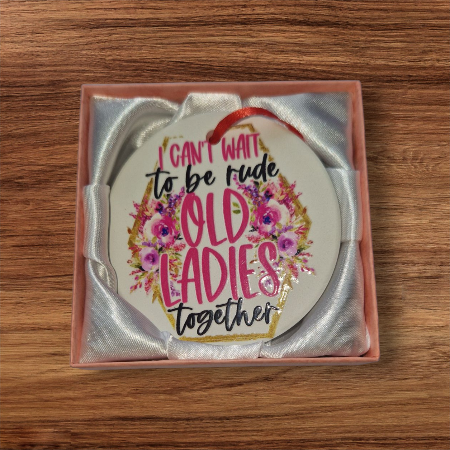 Friend Hanging Ceramic Ornament. I cant wait to be rude old ladies together