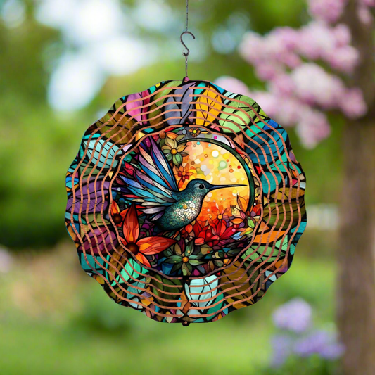 Humming Bird Wind Spinner Aluminium 20cm/8 "