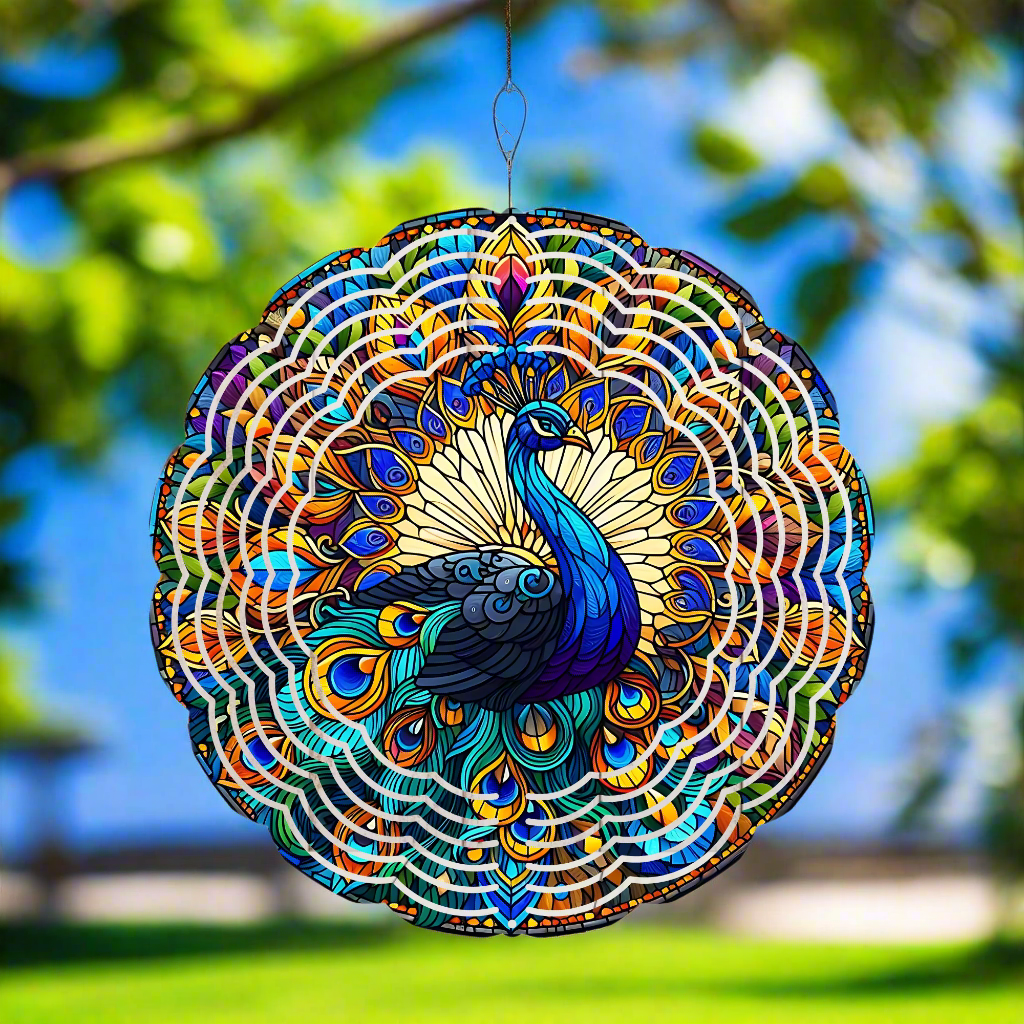 Peacock Wind Spinner Aluminium 20cm/8 "