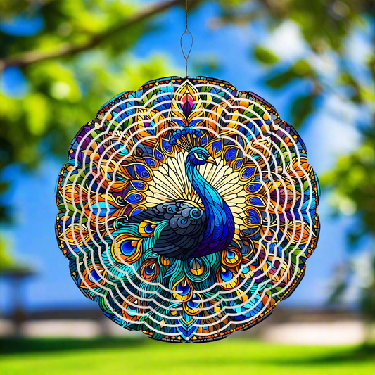 Peacock Wind Spinner Aluminium 20cm/8 "