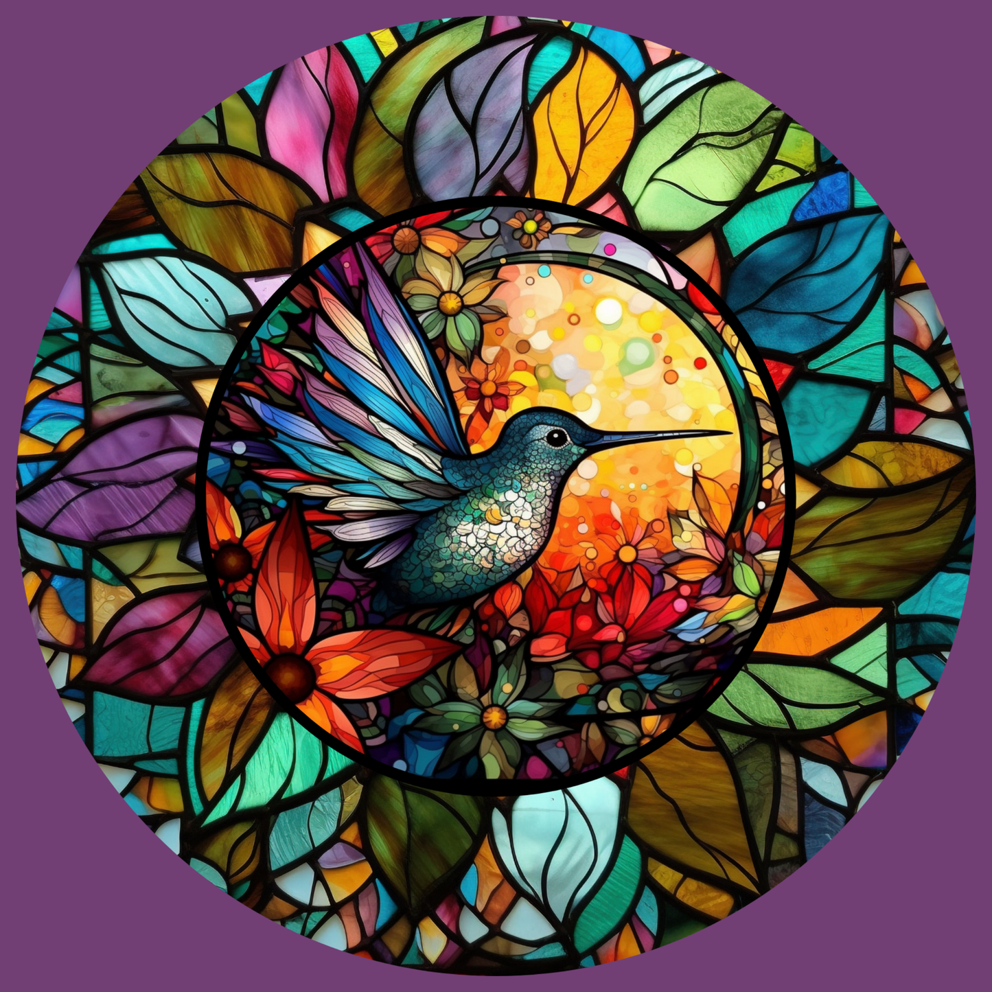 Humming Bird Wind Spinner Aluminium 20cm/8 "